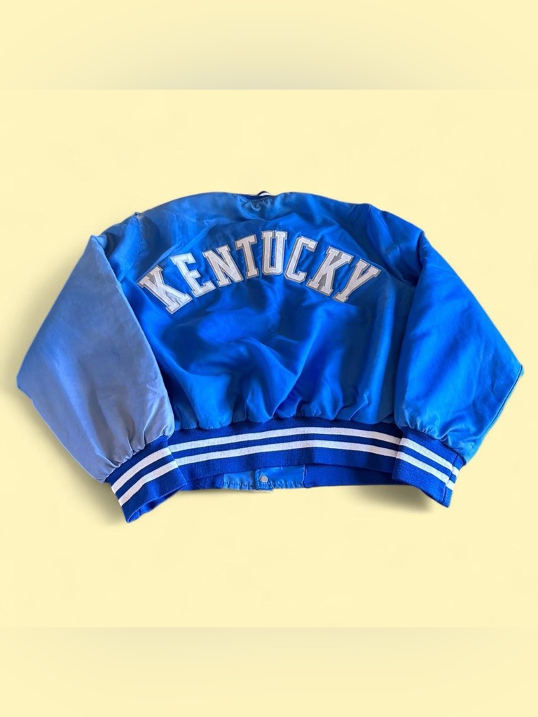 Vintage Kentucky Wildcats Spellout Jacket Satin Blue Holloway Men’s Xl